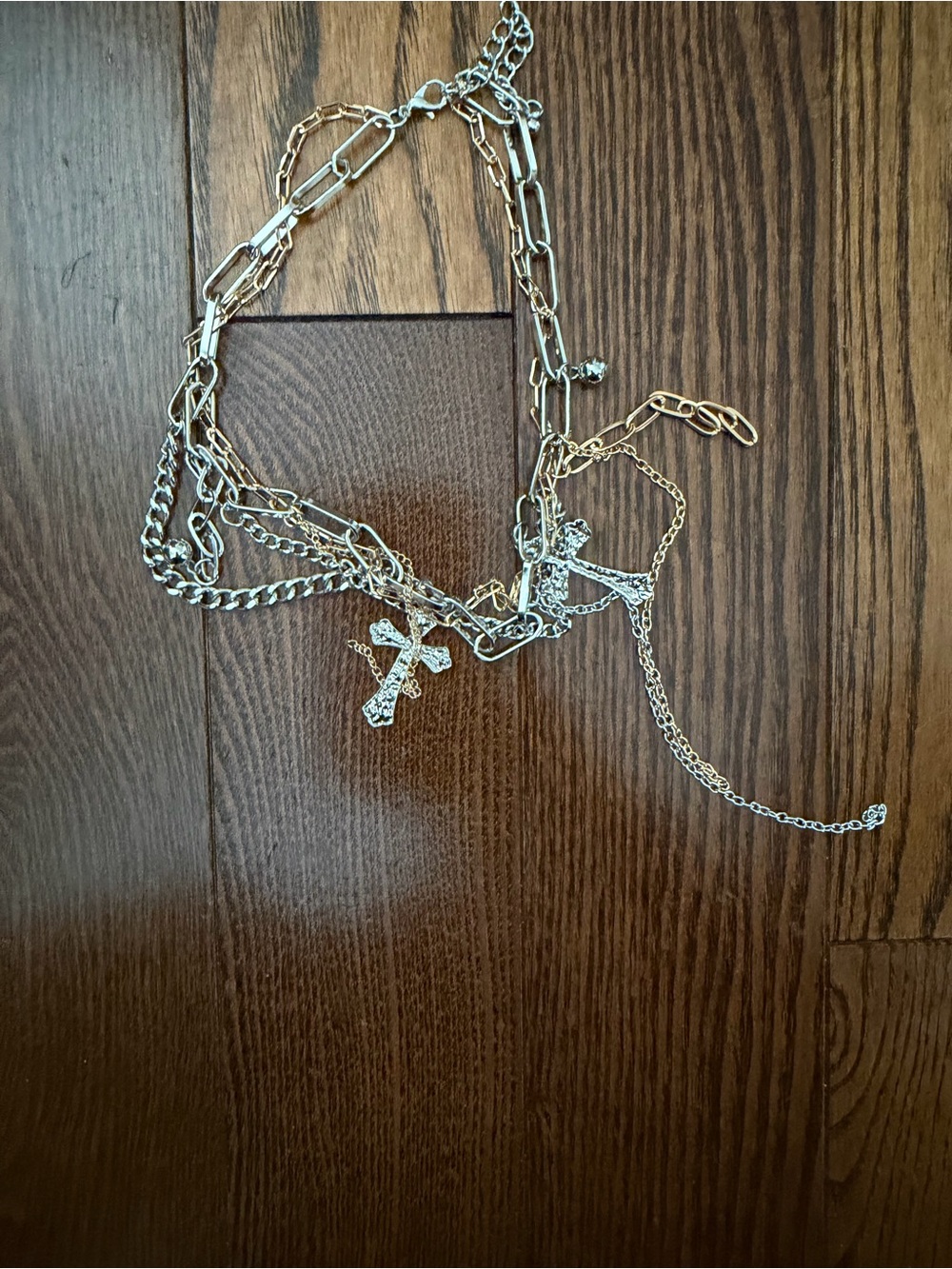 Affordable Fashion Finds Layered Cross Necklace with Crystal Accents